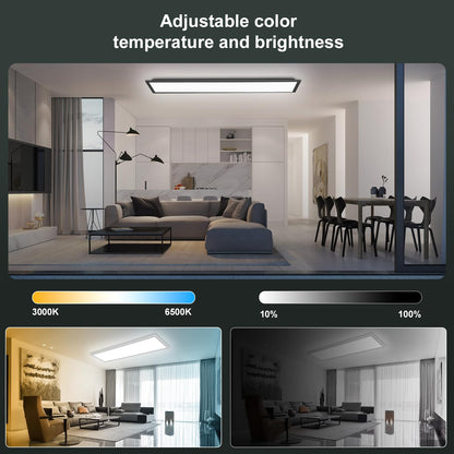 Oraymin LED Panel 120x30 Deckenleuchte Schwarz Dimmbar