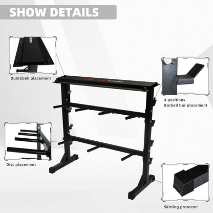 CCLIFE Hantelablage ZERRO – Kurzhantel- & Langhantelständer