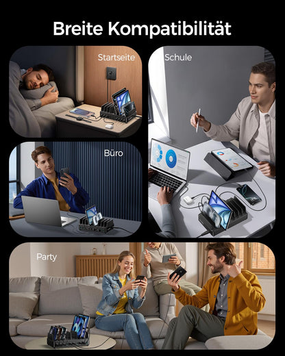 Rocoren 400W Ladestation USB-C, 10-Port GaN Ladegerät mit PD 100W