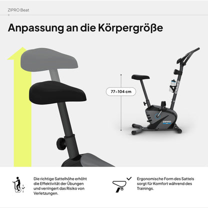 Zipro Beat Heimtrainer Ergometer – Magnetisches Fitnessbike