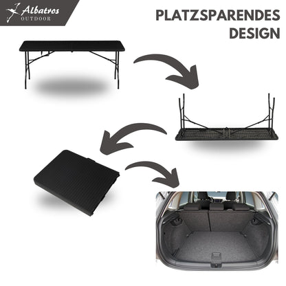 Albatros Bierzeltgarnitur 3-teilig klappbar - Rattan-Optik Schwarz