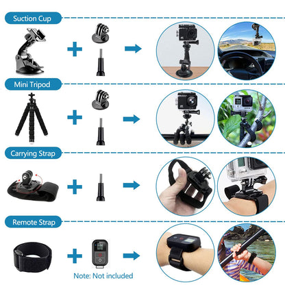 YAVOCOS 65-in-1 Action Cam Zubehör Set für GoPro Hero 13 Black