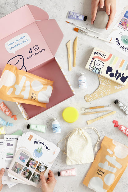 Pott'd Töpferset für Zuhause mit lufttrocknendem Ton, DIY-Set