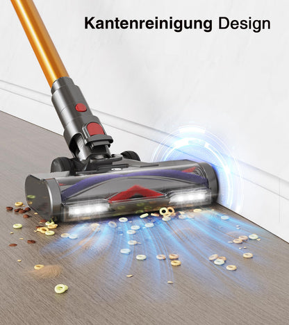 CHEBIO V18 Akku Staubsauger kabellos, 600W, 50KPa, 75 Min Laufzeit