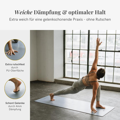 LOTUSCRAFTS Yogamatte Naturkautschuk rutschfest – Indigo Dust