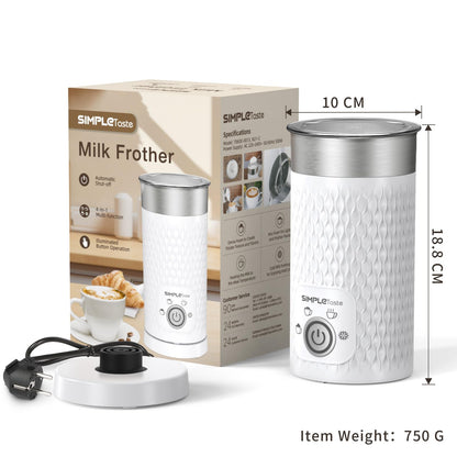 SIMPLETASTE Milchaufschäumer elektrisch 4-in-1 mit Abschaltautomatik