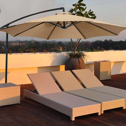 SMLJFO Sonnenschirm Ersatzdach 3 m, 8 Streben, UV-Schutz, Beige