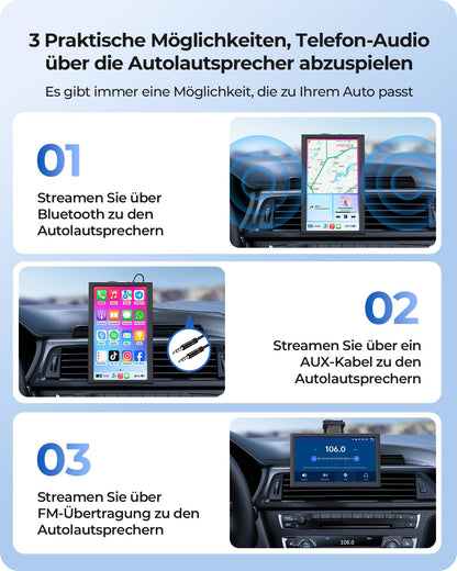 Krunia 7" Drahtloses Tragbares Auto Display für CarPlay & Android