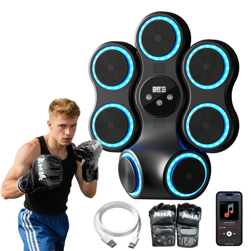 AzureHaven Music Boxing Machine AH-boxing01 – Boxtrainer mit LED-Zielen und Boxhandschuhen