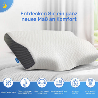 Derila Nackenkissen aus Memory Foam, Seitenschläferkissen Standard