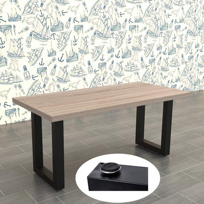 Melko Tischkufen 2er-Set Stahl 90 x 72 cm Tischgestell