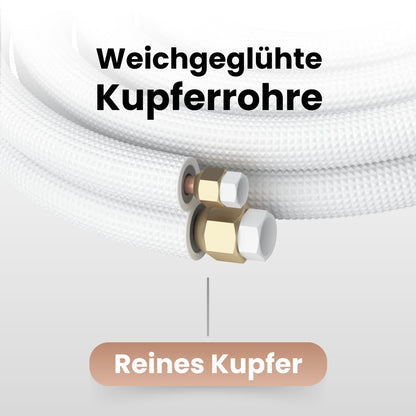 Kältebringer 9m Kältemittelleitung 1/4"+3/8" Isoliert Split-Klima Set