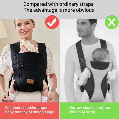 vrbabies Babytrage für Neugeborene ab Geburt, ergonomisch, schwarz