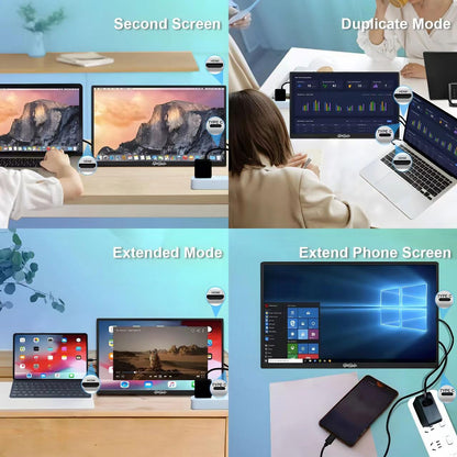 Will Tragbarer Laptop Monitor 18,5 Zoll 120Hz Gaming - Schwarz