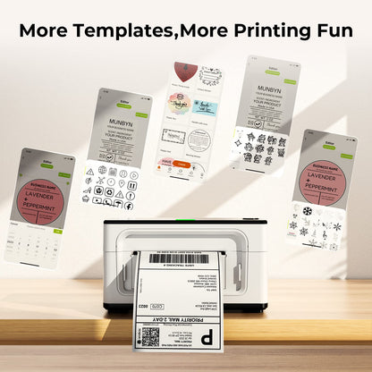 MUNBYN 941B Bluetooth Thermodrucker 4x6 Versand – Weiss