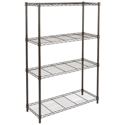 Amazon Basics Standregal, 4 Einlegeböden, höhenverstellbar, Schwarz, aus beschichtetem Stahl