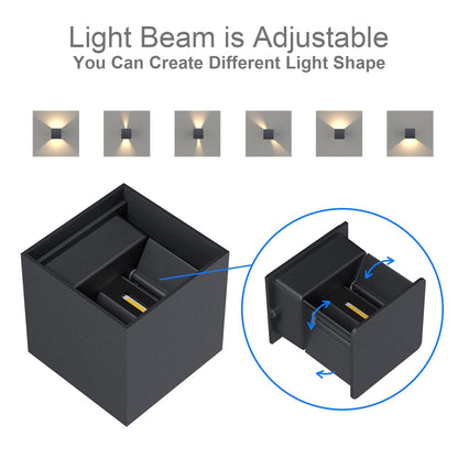 K-Bright LED Aussenwandleuchte 4er Set – Anthrazit, Warmweiss