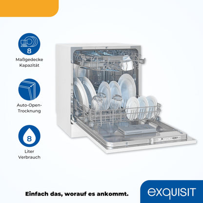 Exquisit GSP5508-030D Mini-Geschirrspüler 55cm - Weiss