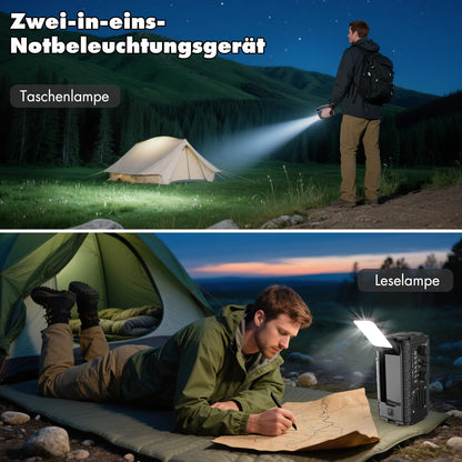 MILFECH Solar Kurbelradio 20000mAh, AM/FM Notfallradio, LED-Lampe