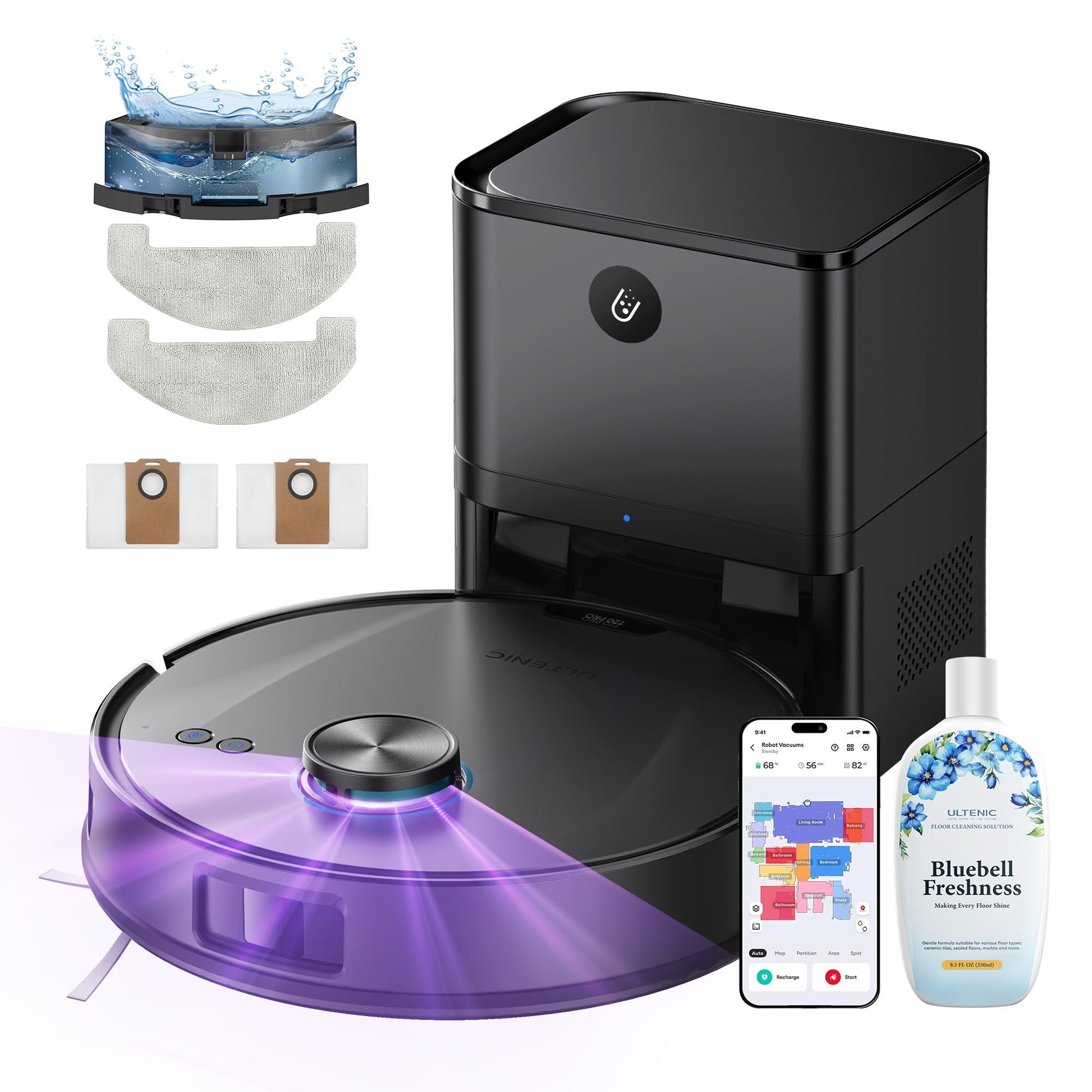 Ultenic T20 Pro+ Saugroboter mit Wischfunktion und Absaugstation