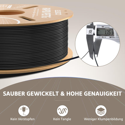 ELEGOO Rapid PETG Filament 1.75 mm, 4 x 1 kg, Schwarz/Weiss/Rot/Blau