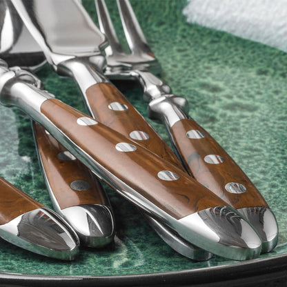 Alata Berlin Besteck Set – Edelstahl 30tlg. braune Griffe, rustikal