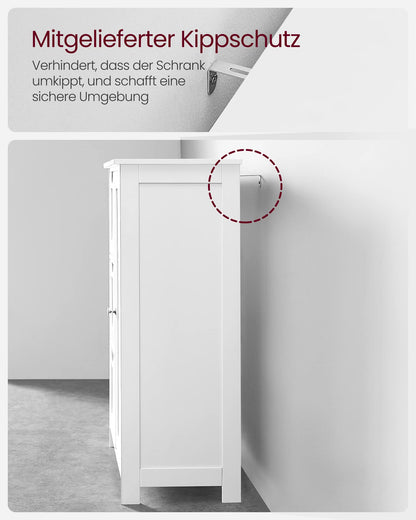 VASAGLE Badezimmerschrank schmal mit 3 Schubladen, vintagebraun