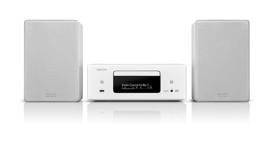 Denon CEOL N-12DAB HiFi-System mit Lautsprechern - Weiss. Kompaktes weißes System für DAB+, CD und Streaming-Audio.