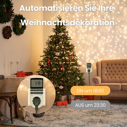 Digitale Zeitschaltuhr Steckdose – Deutsche Ausführung, 3er Set Weiss