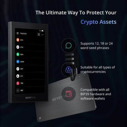 KEYSTONE Tablet Crypto Seed Storage – 24 Wörter Edelstahl
