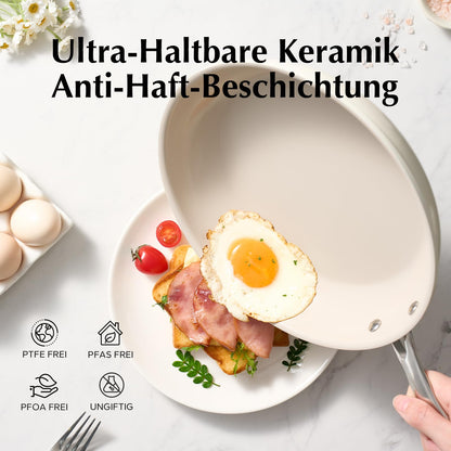 Redchef Pfannenset Keramik Induktion Antihaft Bratpfannen – Beige