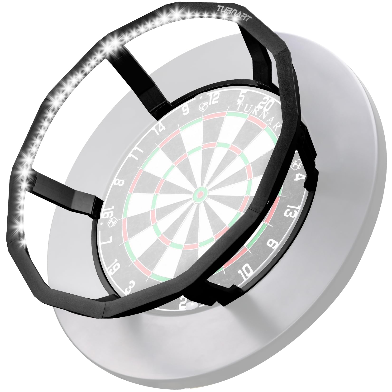Turnart Dartscheiben-Beleuchtung LED Lichtring mit Helligkeitsregelung, LED-Ring für ringmontierte Dartscheiben
