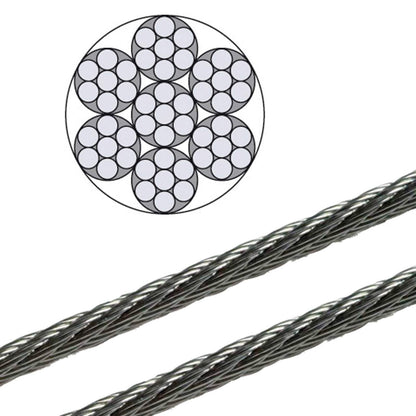 Edelstahl Drahtseil 7x7 V4A Inox Geländerseil rostfrei - 3mm 90m