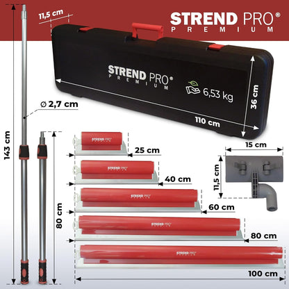 STREND PRO Flächenspachtel Set PREMIUM V2 – 5-tlg. Profi-Set