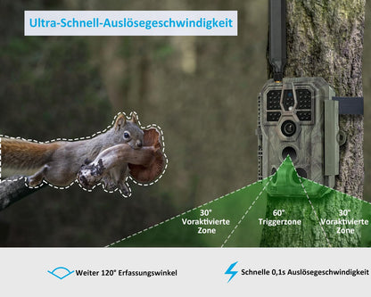 GardePro X50 4G LTE Wildkamera - App & No Glow Nachtsicht