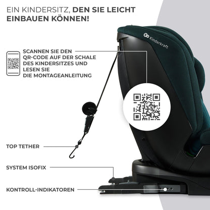 Kinderkraft XPEDITION2 I-SIZE Kindersitz 360° Reboarder Isofix Blau