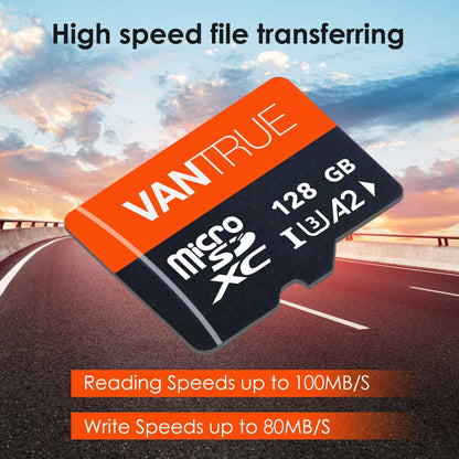 VANTRUE microSD Speicherkarte 128GB UHS-I U3 A2 4K inkl. SD-Adapter