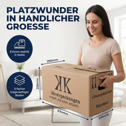 KK Verpackungen Umzugskartons 65 Liter, 30 Stück, stapelbar