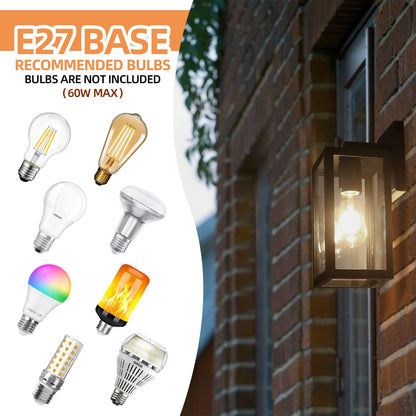 BRIMMEL Aussen Wandleuchte Mattschwarz Aluminium Klar Glas 2er-Set