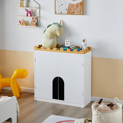 SoBuy KMB44-W Kinder Spielzeugregal & Kommode – Schlossdesign