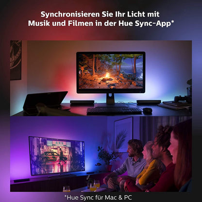 Philips Hue Play Lightbar 2er Pack – Weiss & Farbe inkl. Bridge Schwarz
