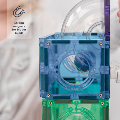 CONNETIX Regenbogen Ball Run Set – Magnetische Fliesen 92 Teile