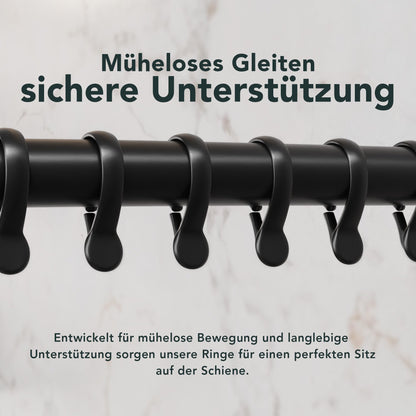 Erica Duschvorhangstange Eck L/U-Form 4-in-1 – Schwarz