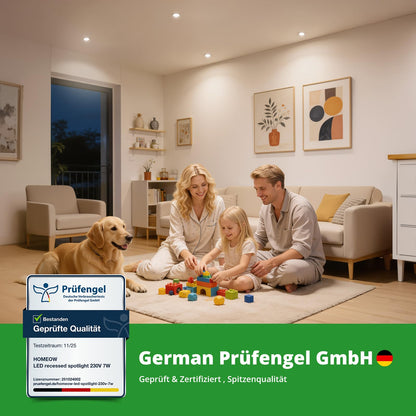 HOMEOW LED Einbaustrahler 20er Set, 7W 230V, 3 Farbtemperaturen, IP44