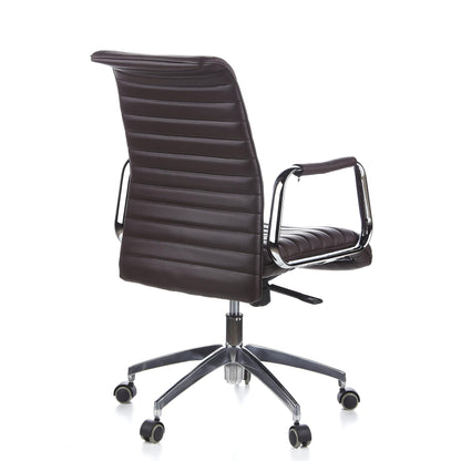 hjh OFFICE ASPERA 10 Chefsessel - Leder Braun/Chrom