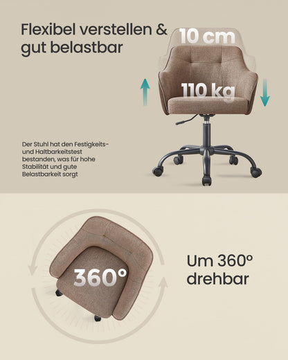 SONGMICS Homeoffice Schreibtischstuhl OBG019K01 - Braun
