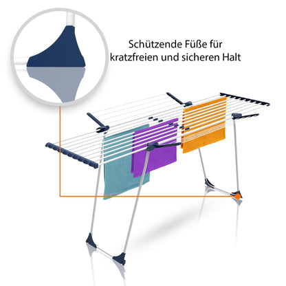 BigDean Wäscheständer Jumbo Ausziehbar 28m - Weiss