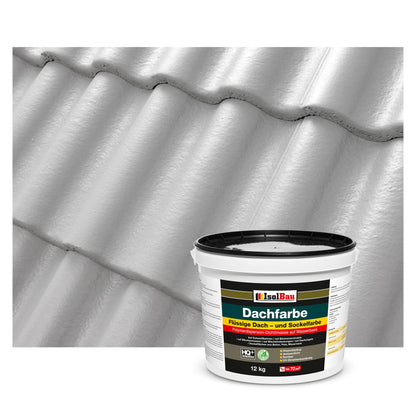 Isolbau Nano Dachlack & Fassadenfarbe 12 kg - Steingrau. Die steingraue Farbe schützt und färbt Dächer und Fassaden.