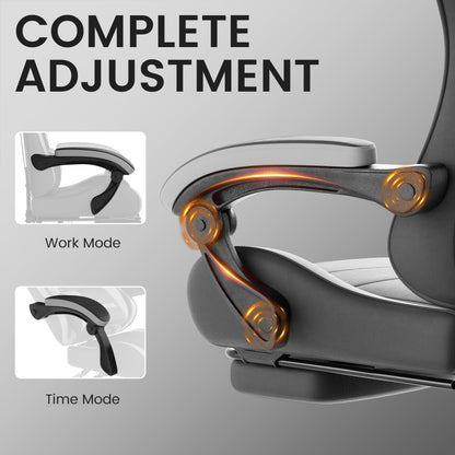 WOTSTA Gaming Stuhl 607, ergonomischer Computerstuhl mit Fusstütze