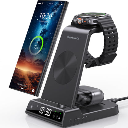 NeotrixQI XF-C01 3-in-1 kabellose Ladestation für Samsung Galaxy, U-förmig, mit LED-Anzeige